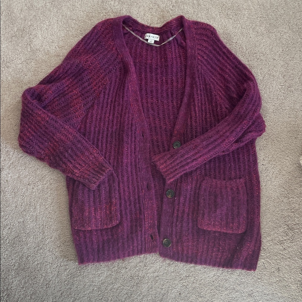 Deep Purple/Plum Cardigan Sweater